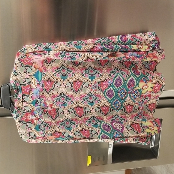 💕JOHNNY WAS💕 Deja Button-Front Blouse Large - Picture 5 of 11